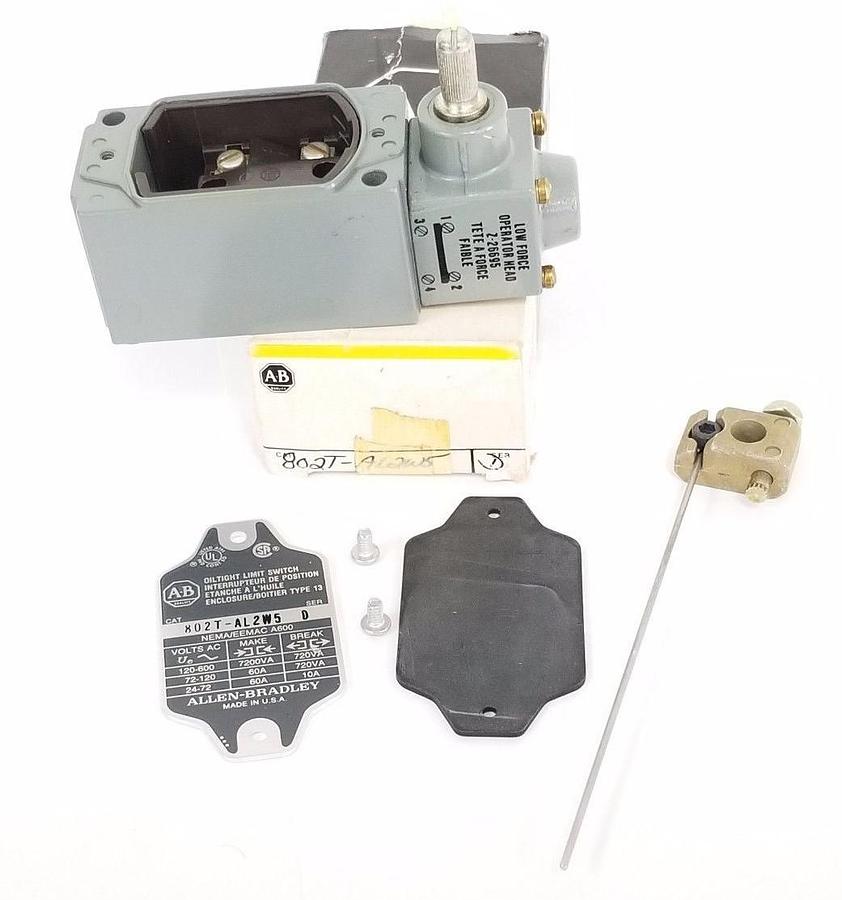 Used NIB ALLEN BRADLEY 802T-AL2W5 LIMIT SWITCH SER. D, 600VAC, 802TAL2W5