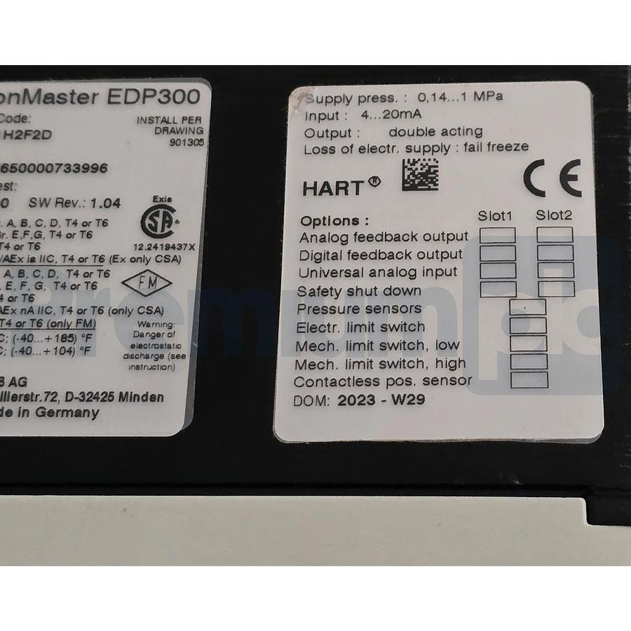 ABB PositionMaster EDP300 Digital Positioner EDP300-F1H2F2D D1 4-20mA HART