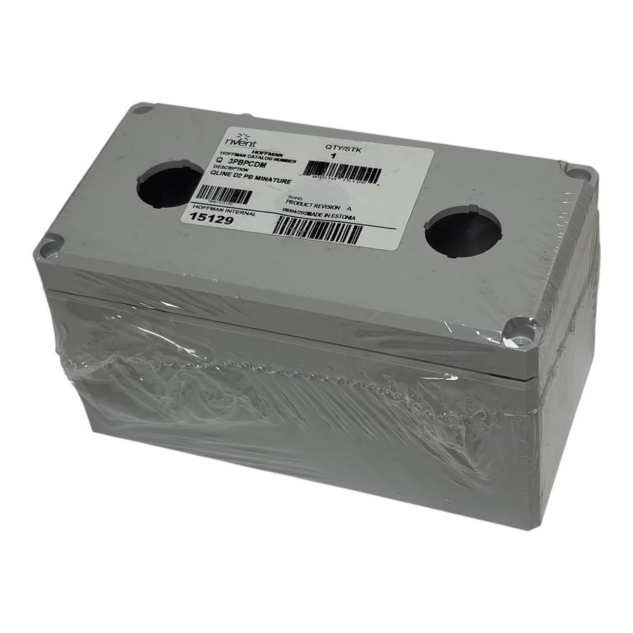 Used New nVent Hoffman Q3PBPCDM QLine D Polycarbonate Enclosure 3-Hole Pushbutton Box