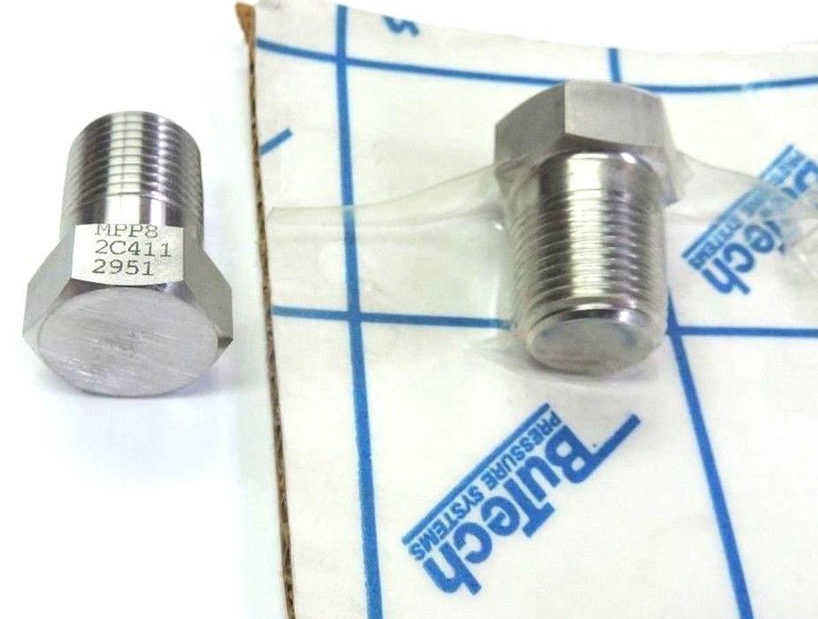 Used LOT OF 2 NEW BUTECH PRESSURE SYSTEMS MPP8 PLUGS 2C411 2951