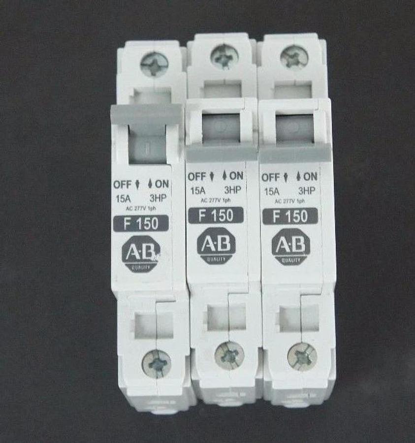 Used LOT OF 3 ALLEN BRADLEY 1492-CB1-F150 SERIES C MINI CIRCUIT BREAKERS 1492CB1F150