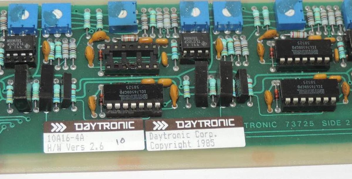 Used DAYTRONICS 10A16-4A QUAD PLATINUM RTD CONDITIONER CARD 10A164A H/W 2.6