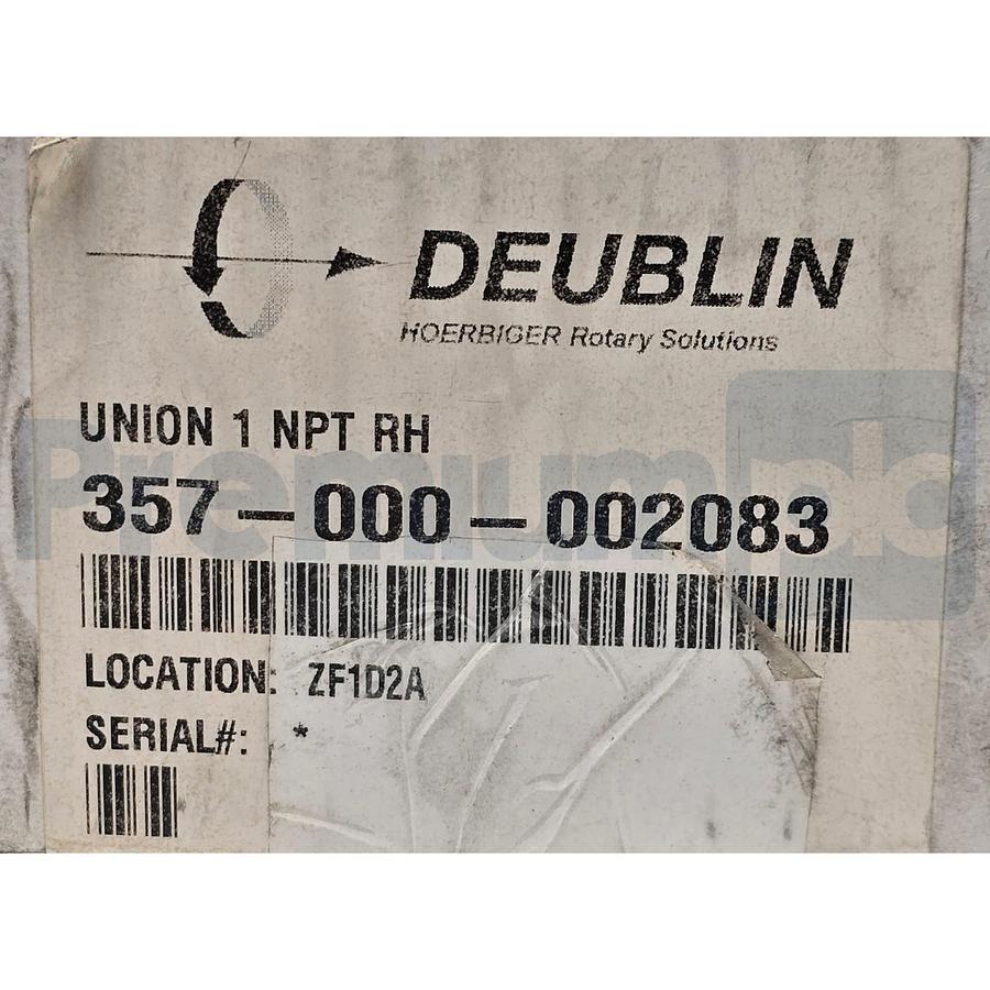 Used Deublin 357-000-002083 Rotary Union 1" NPT RH Duo-Flow Water Steam Oil NSMP