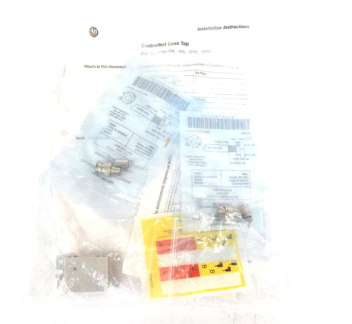 Used NEW ALLEN BRADLEY 1786-BNC SER. B CONTROLNET BNC KIT 1786BNC