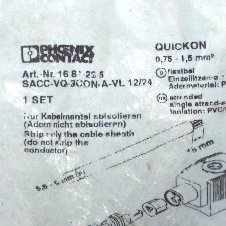 LOT OF 2 NIB PHOENIX CONTACT 1681295 ACTUATOR PLUGS SACC-BQ-3CON-A-VL 12/24