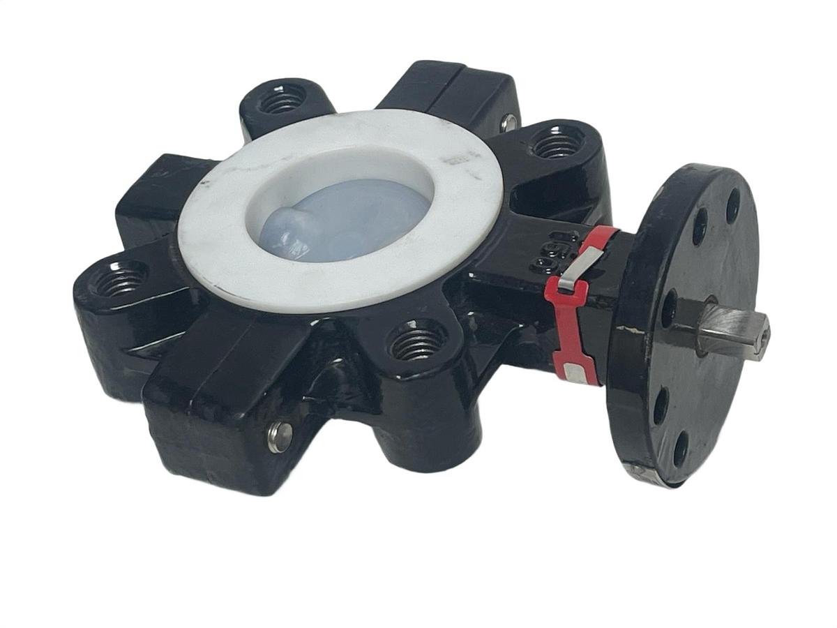 Used A-T Controls 2.5" Lined Butterfly Valve ASC-L1-0250-PFR-XA w/ Actuator Mount Kit