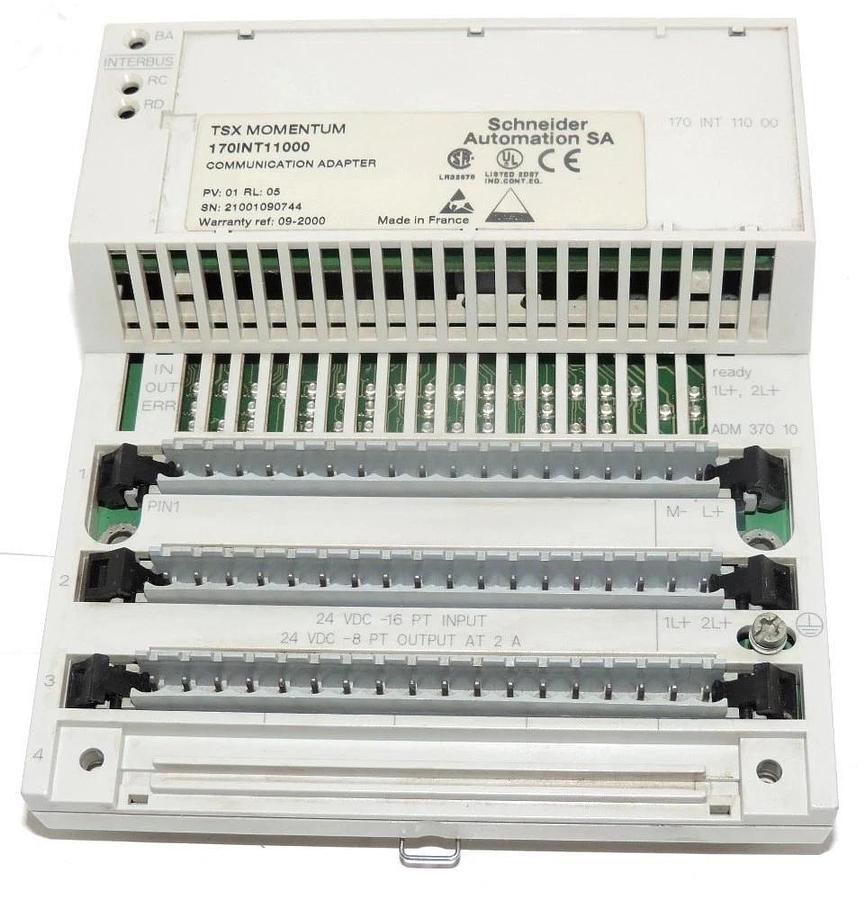 Used SCHNEIDER AUTOMATION 170ADM37010 I/O BASE W/ 170INT11000 ADAPTER