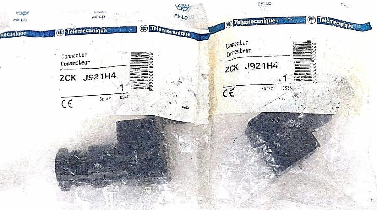 Used LOT OF 2 NEW TELEMECANIQUE ZCK J921H4 CONNECTORS ZCKJ921H4