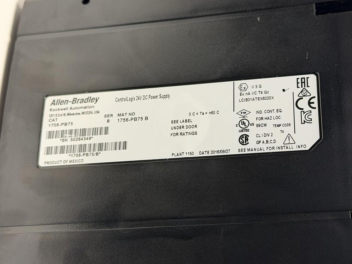 Used ALLEN BRADLEY 1756-A10 SLOT RACK W/ 1756-PB75 POWER SUPPLY 1756-OB16E & MORE