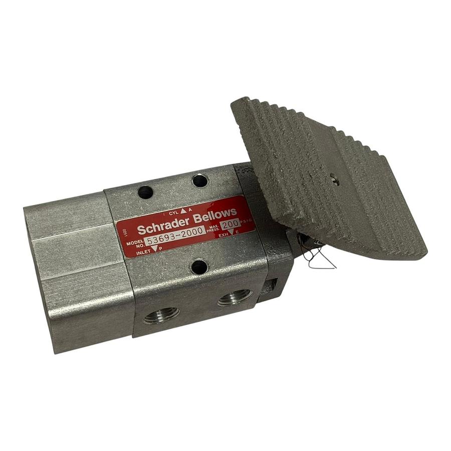 Used Schrader Bellows 536932000 Pneumatic Treadle Foot Valve 3/8" NPT New Surplus
