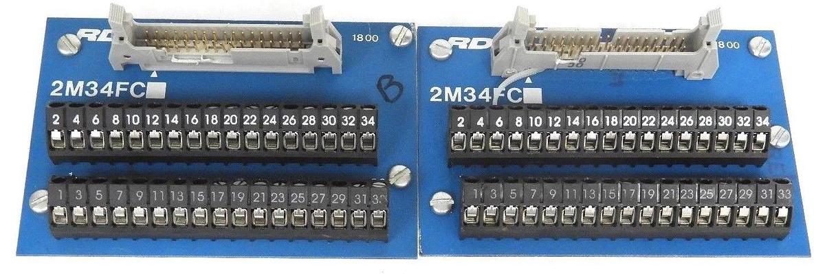 Used LOT OF 2 RDI 2M34FC TERMINAL BLOCK INTERFACE MODULES 10AMP 300V 620-0999 REV. 2