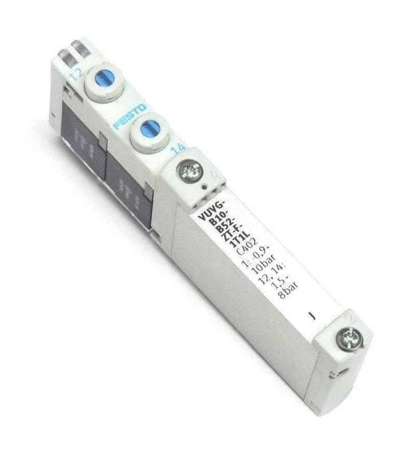 Used FESTO VUVG-B10-B52-ZT-F-1T1L SOLENOID VALVE C402, 1:0.9-10BAR, 12,14:1,5-8BAR