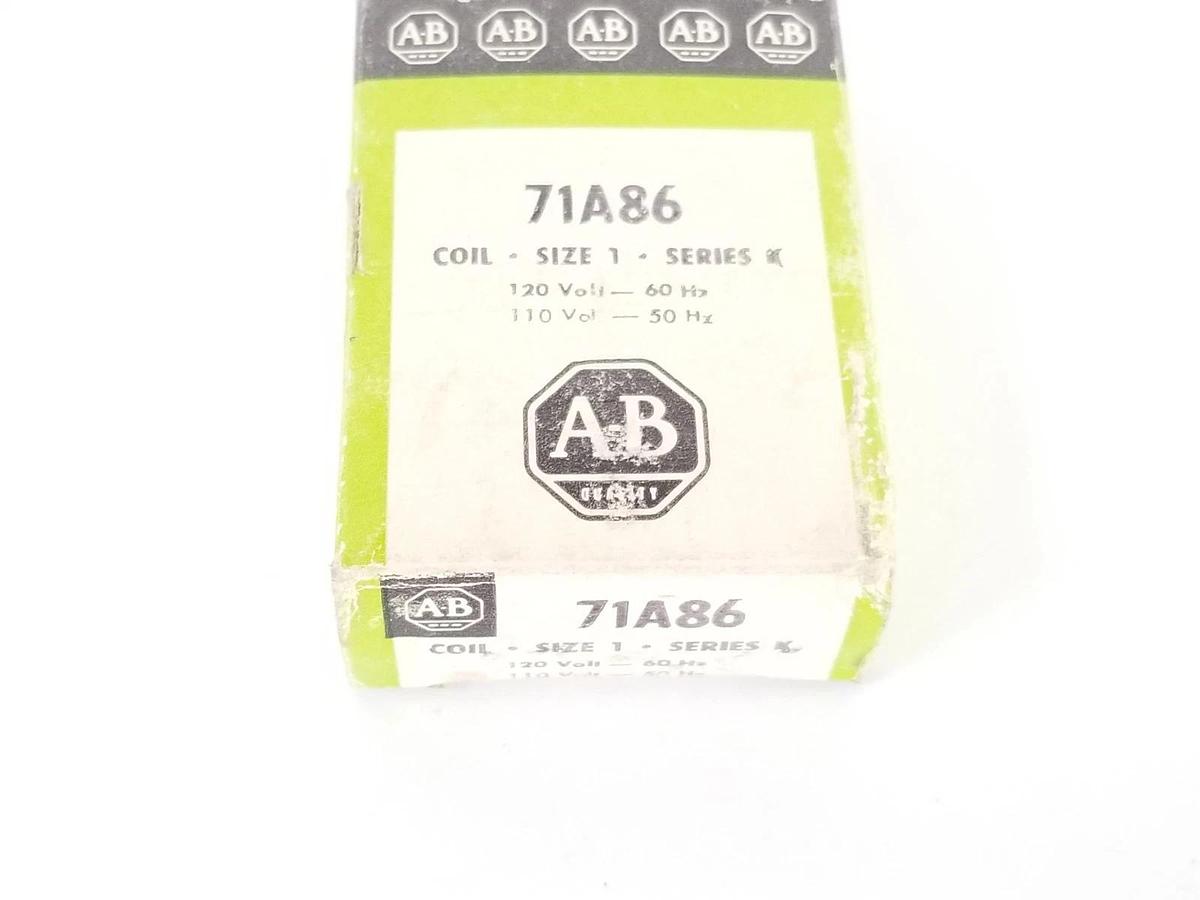 Used NIB ALLEN BRADLEY 71A86 COIL SER. K SIZE 1 120V/60HZ 110V/50HZ