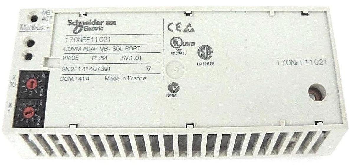 Used SCHNEIDER MODICON 170NEF11021 COMM ADAP MB+ SGL PORT PV: 05, RL: 84, SV: 1.01