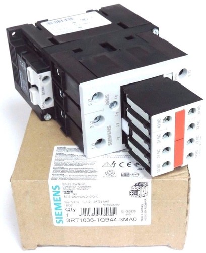 NIB SIEMENS 3RT1036-1QB44-3MA0 CONTACTOR 3RT10361QB443MA0, 24V