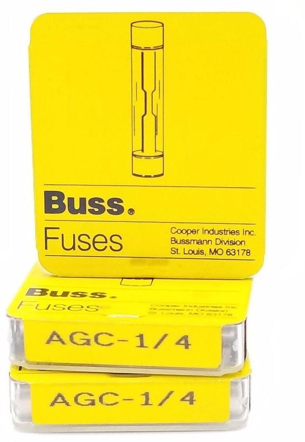 Used LOT OF 15 NEW BUSSMANN AGC-1-1/4 MINI FUSES 1 AMP, 250VAC, AGC114