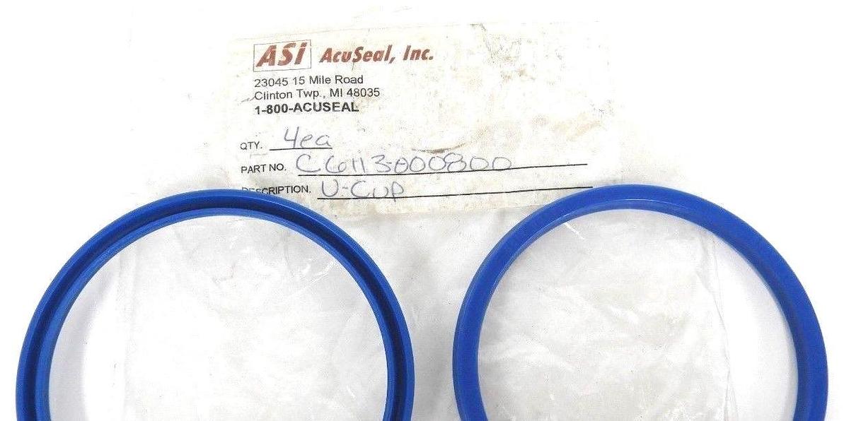 Used LOT OF 4 NEW ASI ACUSEAL, INC. C6113-000800 U-CUPS