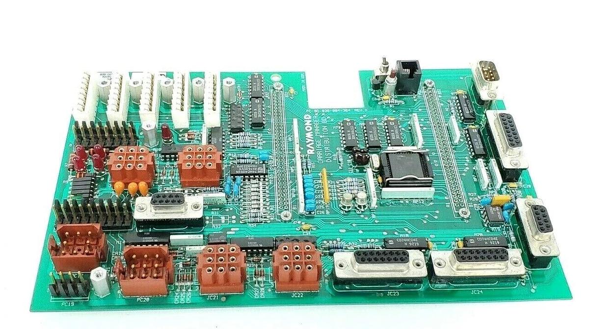 Used RAYMOND 838-004-362E CARRIAGE MANAGER DISTRIBUTION BOARD 9209170033 WPAWPI6CR