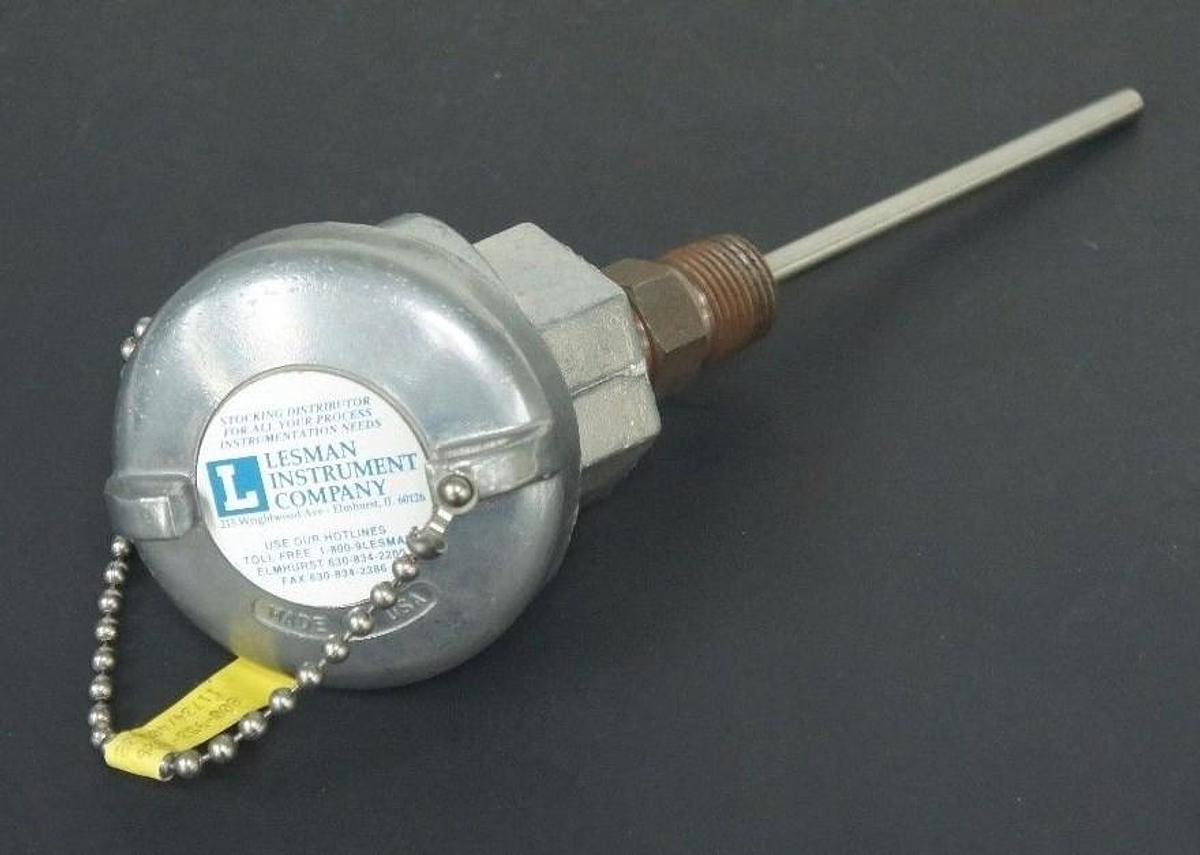 Used NEW LESMAN R1T185L48043-SL-801-91 TEMPERATURE SENSOR SS R1T185L48043SL80191