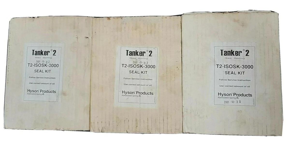 Used (3) NIB HYSON PRODUCTS TANKER-2 T2-ISOSK-3000 GAS SPRING SEAL KITS T2ISOSK3000