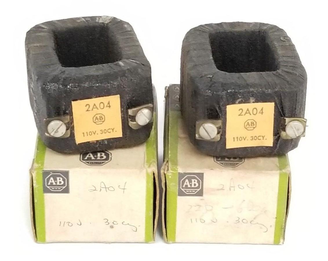LOT OF 2 NIB ALLEN BRADLEY 2A04 CONTACTOR/STARTER COILS 110V-30CY