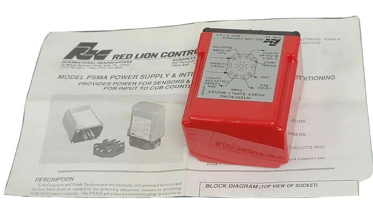 Used NEW RED PSMA100 POWER SUPPLY MODULE 8 PIN 115 VAC 50/60HZ