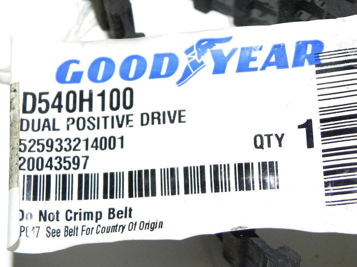GOODYEAR D540H100 TIMING BELT DUAL POSITIVE DRIVE