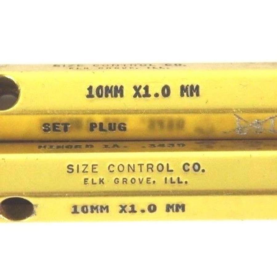 Used LOT OF 2 SIZE CONTROL CO. 10MM X 1.0MM THREAD GAGES