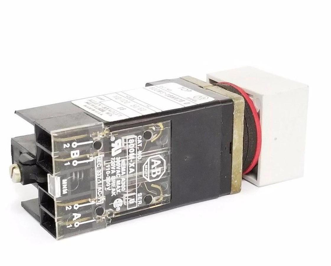 Used ALLEN BRADLEY 800MS-16HX2B SELECTOR SWITCH SER D, ILLUMINATED 110/120VAC 50/60H