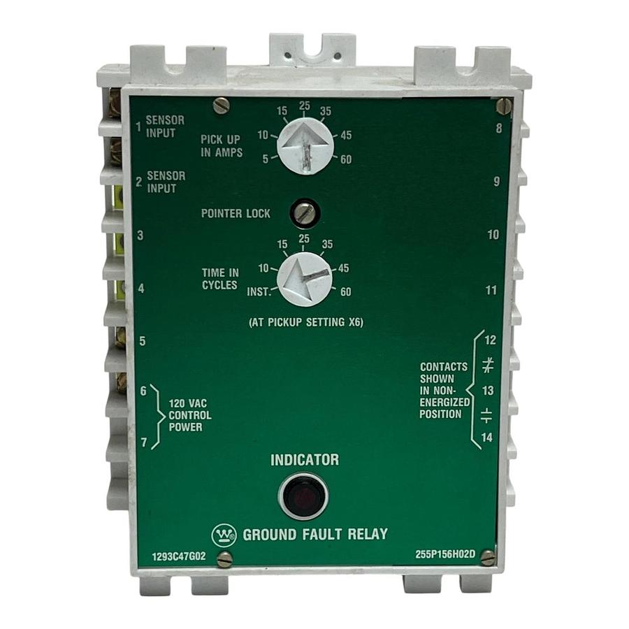 Refurbished Westinghouse 1293C47G02 Ground Fault Relay 120VAC Professionally Repaired