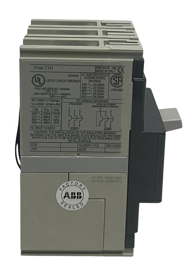 ABB SACE Tmax T1N / T1N040TLA / 1SDA061803R1 CIRCUIT BREAKER 40A 3-POLE AUX NSNP