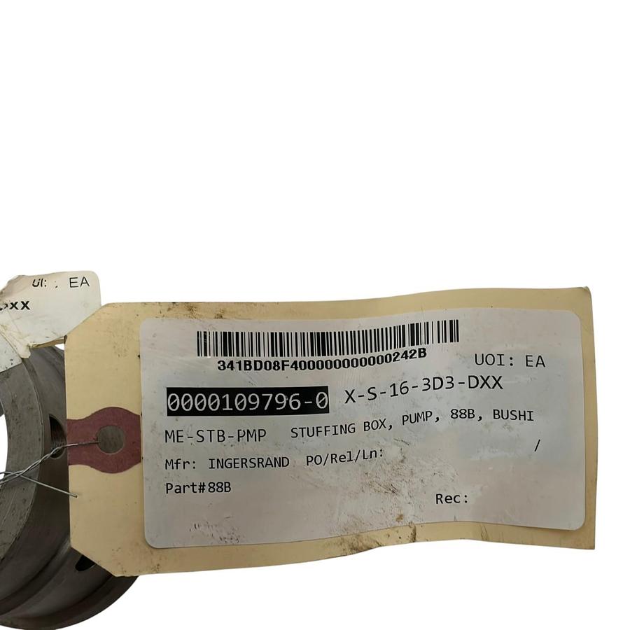 Used Ingersoll Rand Pump Bushing 88B Stuffing Box 0000109796-0 X-S-16-3D3-DXX OEM