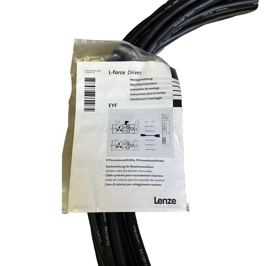 Used NEW LENZE EDKYFAXF01-S0X SYSTEM CABLE FOR RESOLVER CONNECTION 13293716