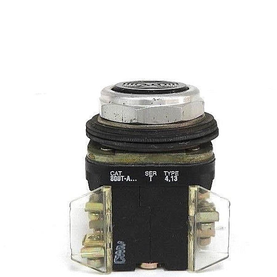 Used ALLEN BRADLEY 800T-A PUSHBUTTON 800TA SER. T W/ 800T-XA SER. D CONTACT BLOCKS