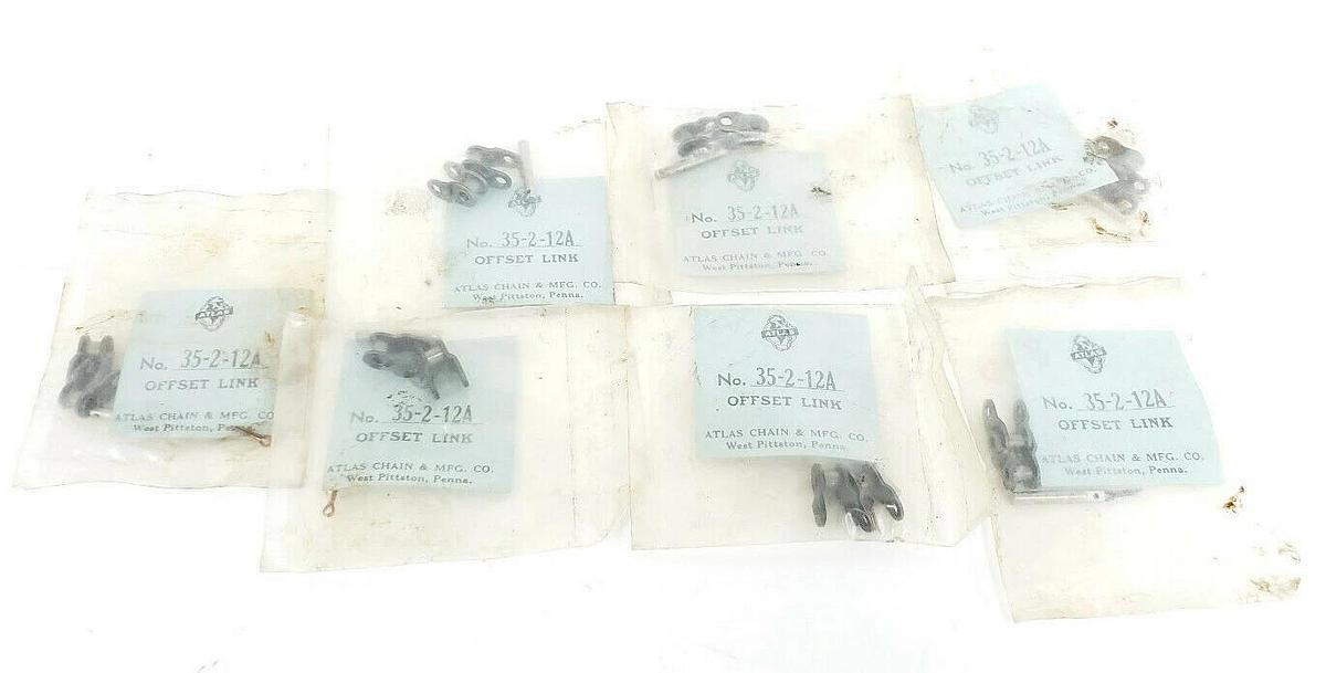 Used LOT OF 7 NEW ATLAS 35-2-12A OFFSET ROLLER CHAIN LINKS 35-2 35212A