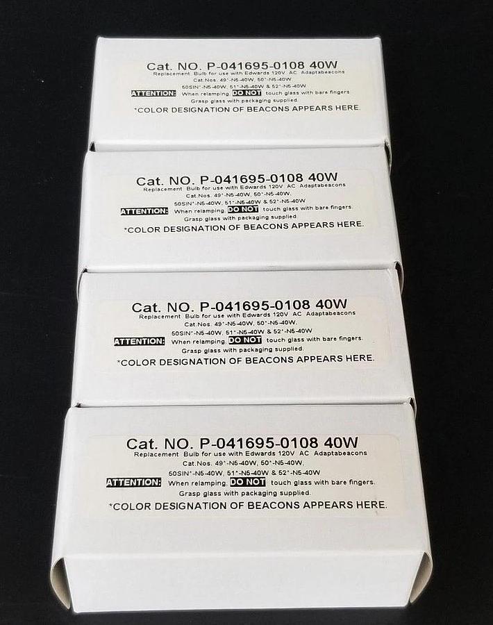 Used LOT OF 4 NIB EDWARDS P-041695-0108 40W BULBS P0416950108