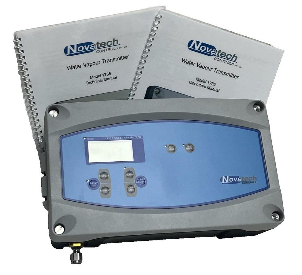 Used Novatech Controls 1735 Water Vapour Transmitter 1730 Ser. 100-240VAC w/ Manuals