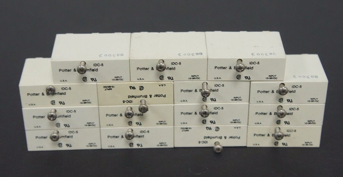 Used LOT OF 15 POTTER & BRUMFIELD IDC-5 I/O MODULES IDC5, 10-36 VDC