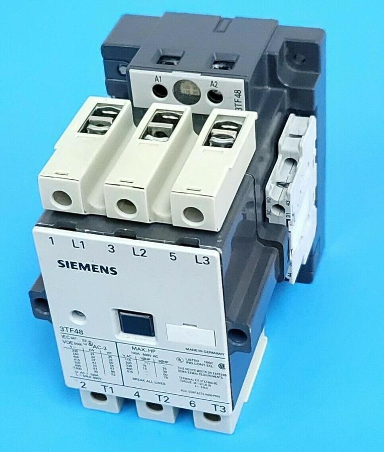 Used SIEMENS 3TF4810A-K6 CONTACTOR 3-POLE 110/120VAC 3TF48