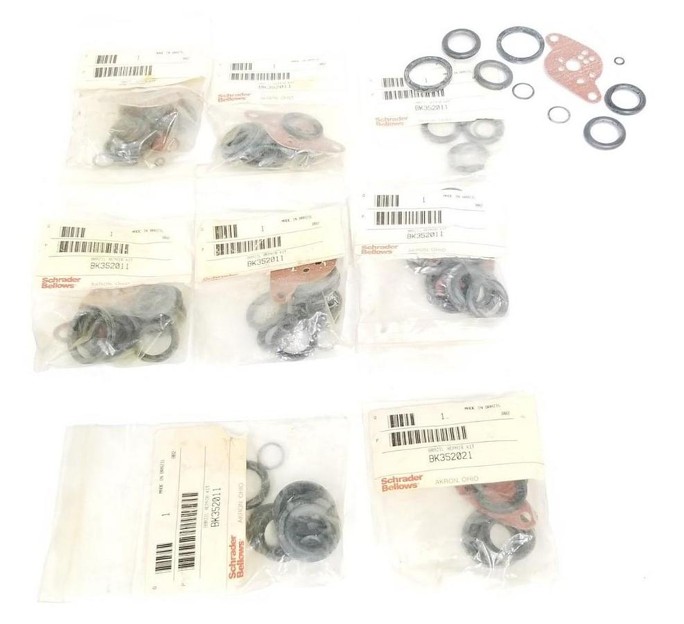 Used LOT OF 8 SCHRADER BELLOWS BRAZIL REPAIR KITS BK352011 & BK352021 *INCOMPLETE*