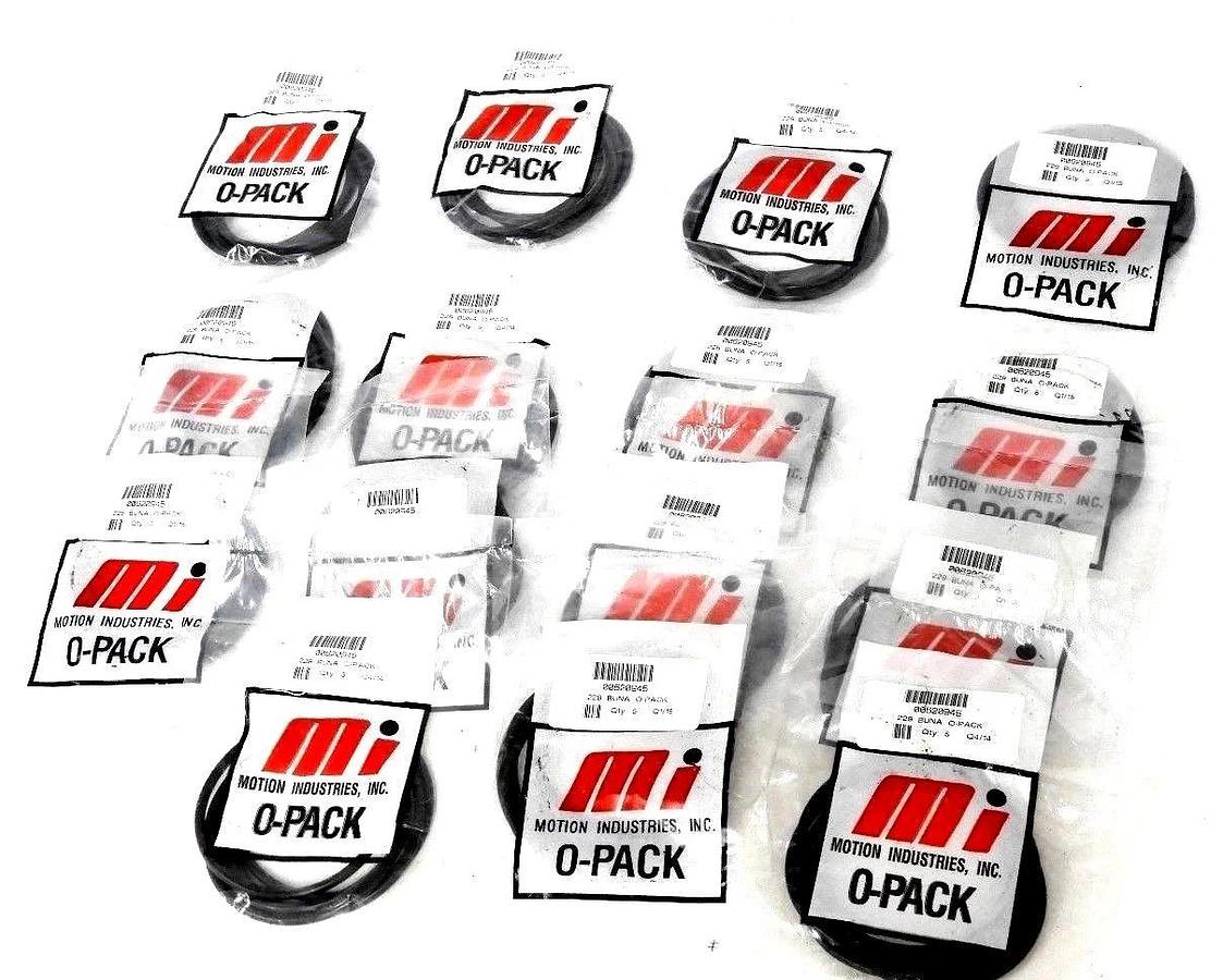 Used LOT OF 15 NEW MOTION INDUSTRIES INC. 229 BUNA O-PACKS QTY. 5