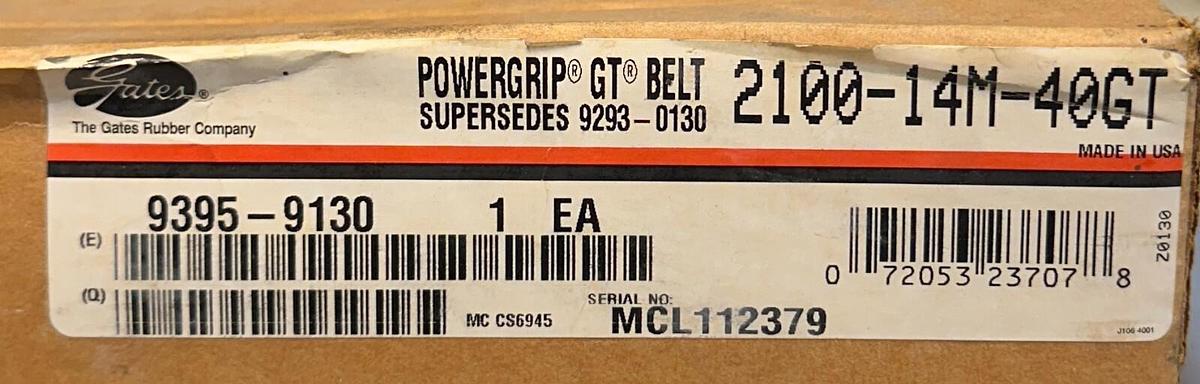 Used GATES 2100-14M-40GT / 9395-9130 POWERGRIP GT TIMING BELT NSMP