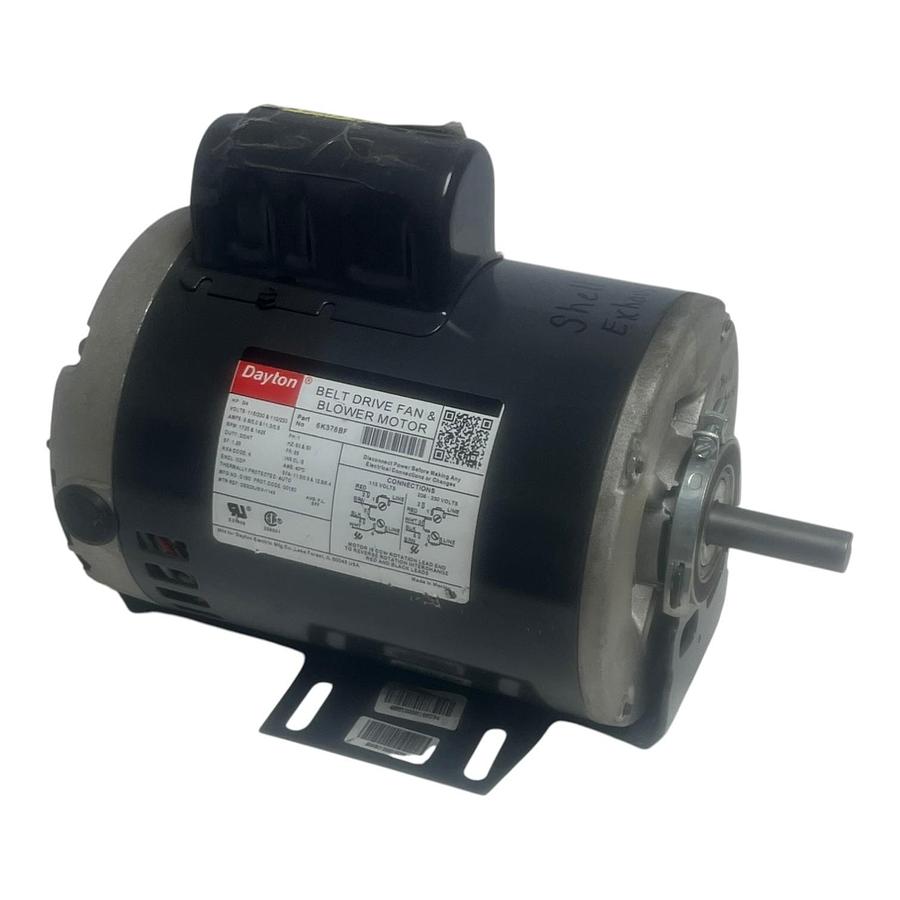 Dayton 6K376BF Belt Drive Fan and Blower Motor 3/4 HP 1 Phase 1725RPM Frame 56