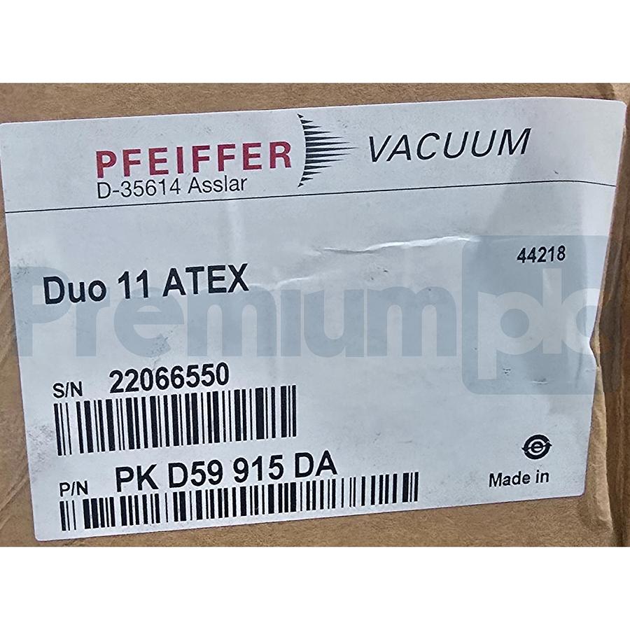 Used Pfeiffer Vacuum Duo 11 ATEX Vacuum Pump 230V .25kW 10.5 m3/h PK D59 915 DA NSMP