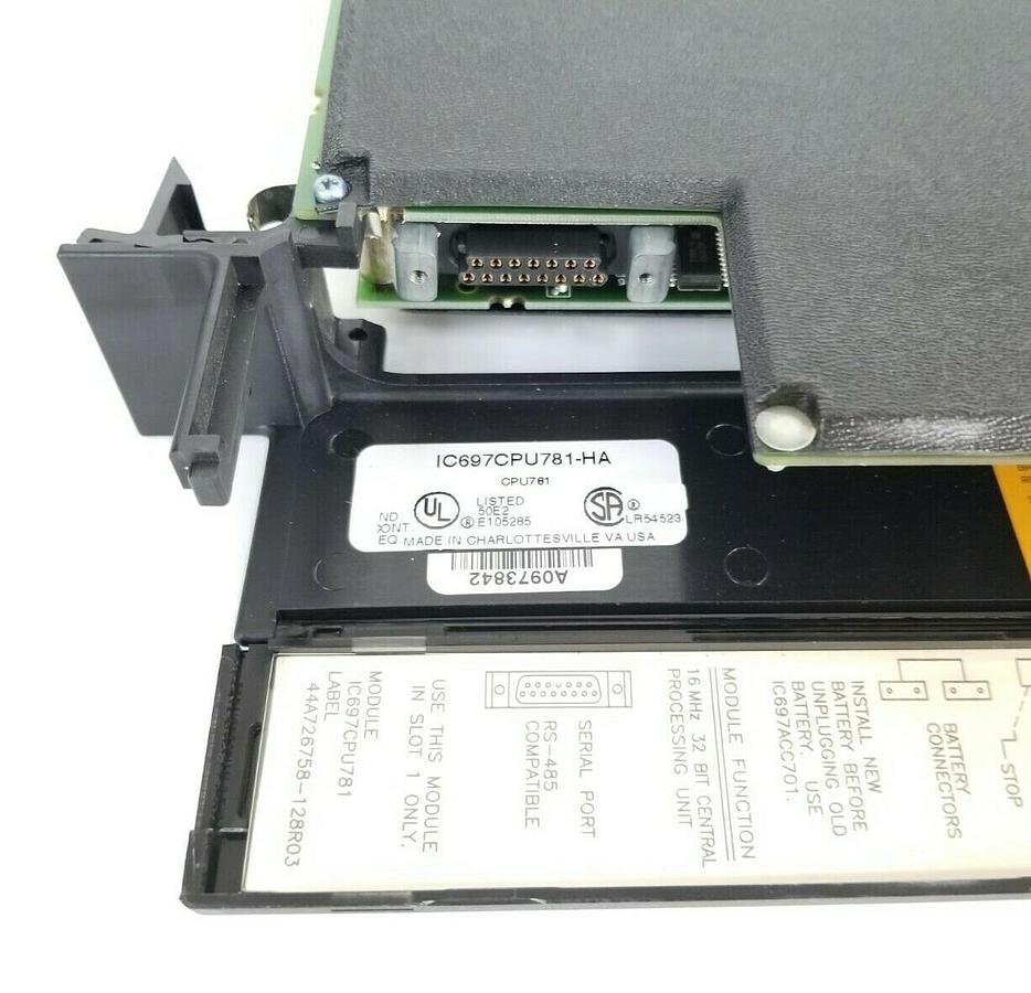 Used GE FANUC IC697CPU781-HA CPU MODULE W/ IC697MEM731D 128KB CMOS MEM (NO KEYS)