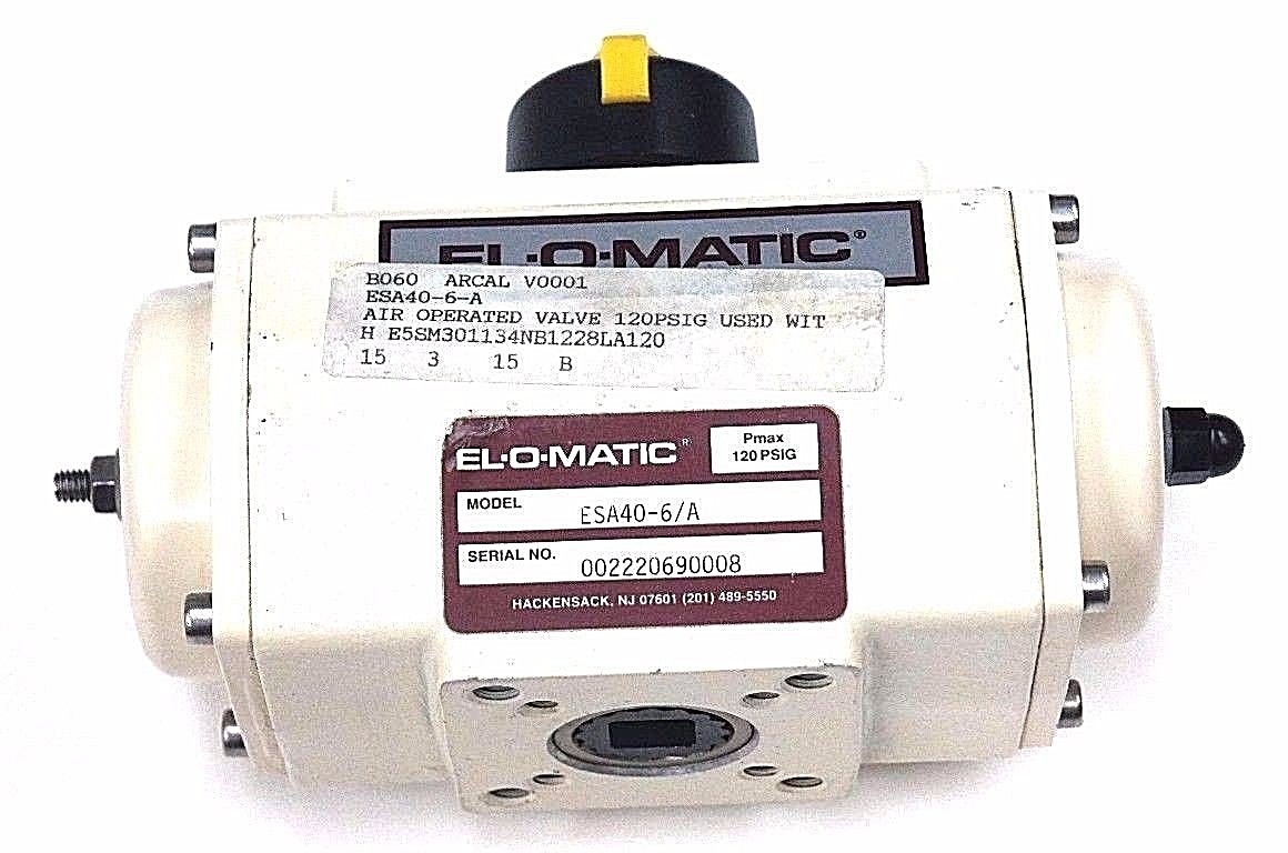 Used NEW EL-O-MATIC ESA40-6/A PNEUMATIC ACTUATOR SPRING RETURN 120PSIG ELOMATIC