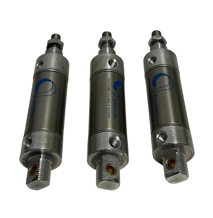 Used 3 AMERICAN 1250DVS-0.87-2-32 / 1250DVS087232 PNEUMATIC CYLINDERS SINGLE-ROD USNP