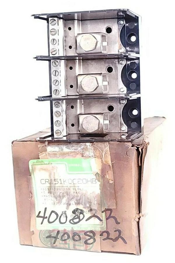 NIB GENERAL ELECTRIC CR151KDC20HB DISTRIBUTION BLOCK 3P 600V