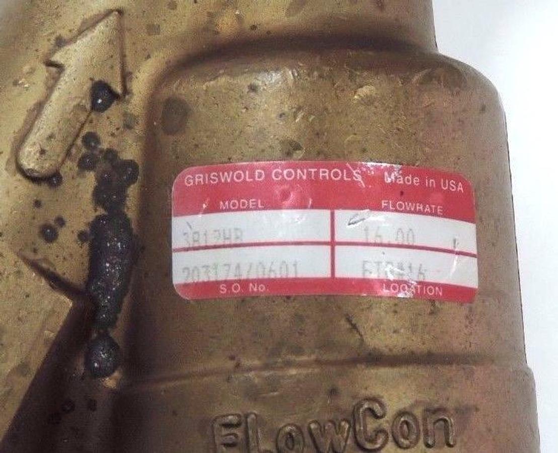 Used NEW GRISWOLD 3812HB CONTROL VALVE 1 1/4'', FLOW RATE 16