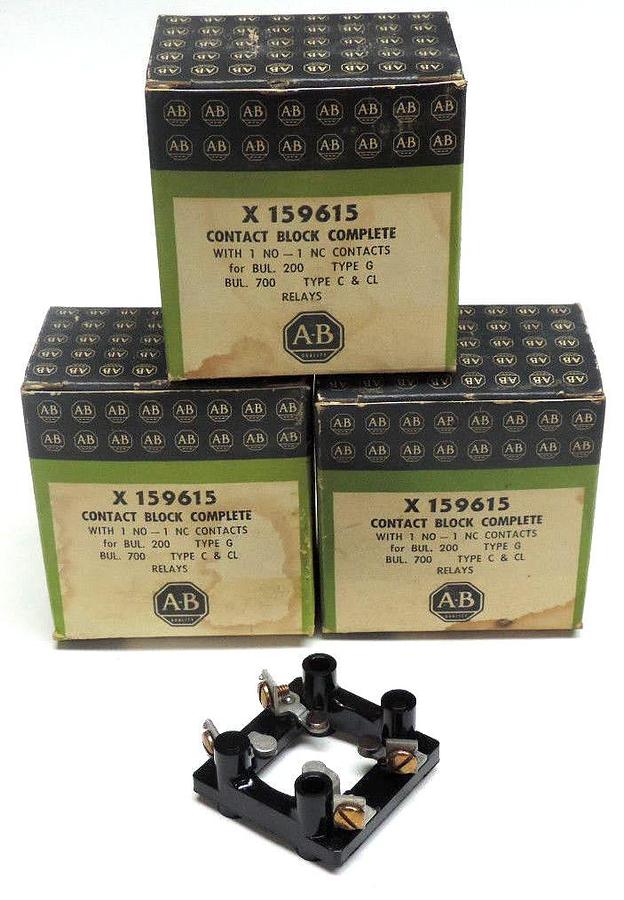 Used LOT OF 3 NIB X-159615 CONTACT BLOCKS TYPE G X159615